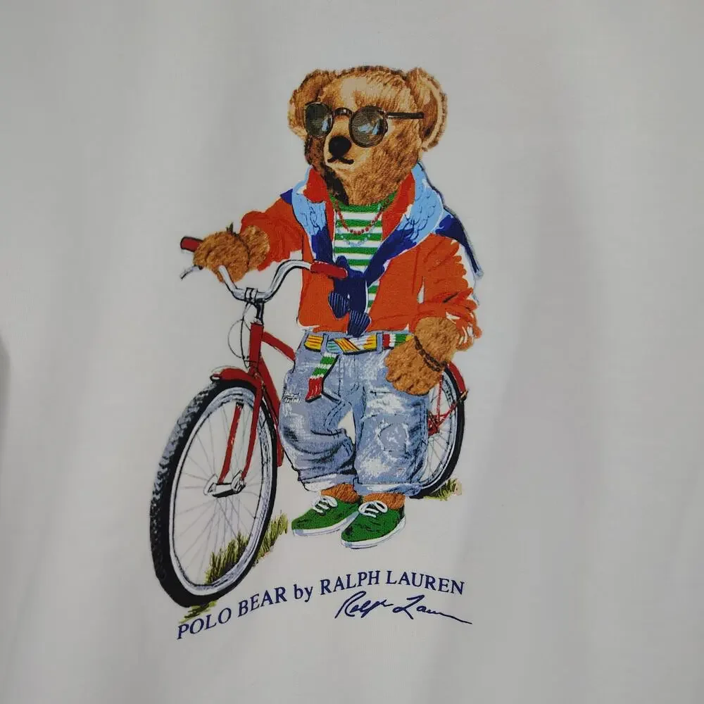 Polo Ralph Lauren Polo Bear Summer Bear Fleece Sweatshirt White NWT S